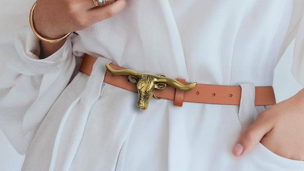 Signature Longhorn Western Leather Belt