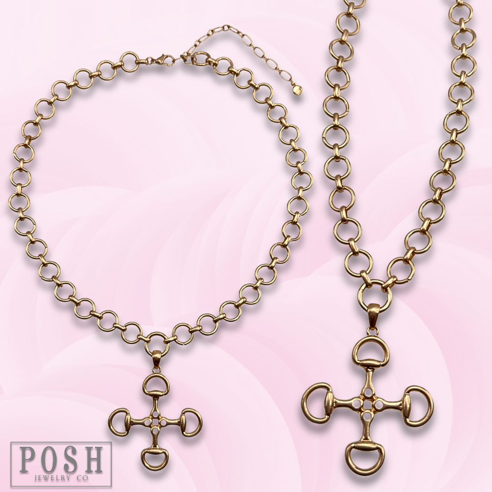 Western Equestrian Snaffle Bit Charm Necklace