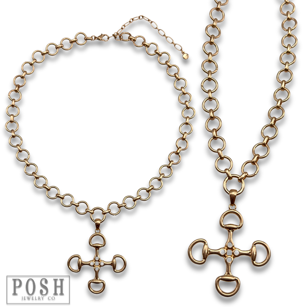 Western Equestrian Snaffle Bit Charm Necklace