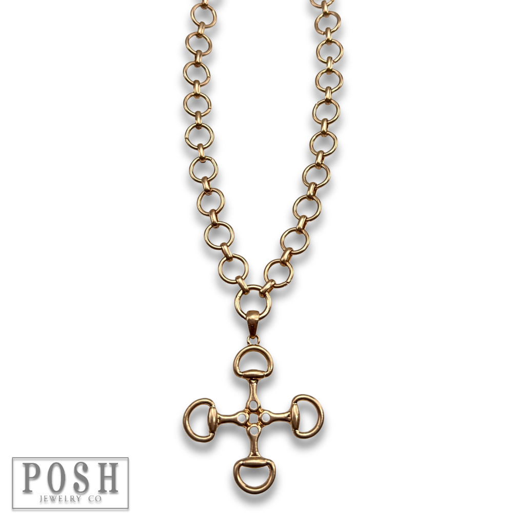 Western Equestrian Snaffle Bit Charm Necklace