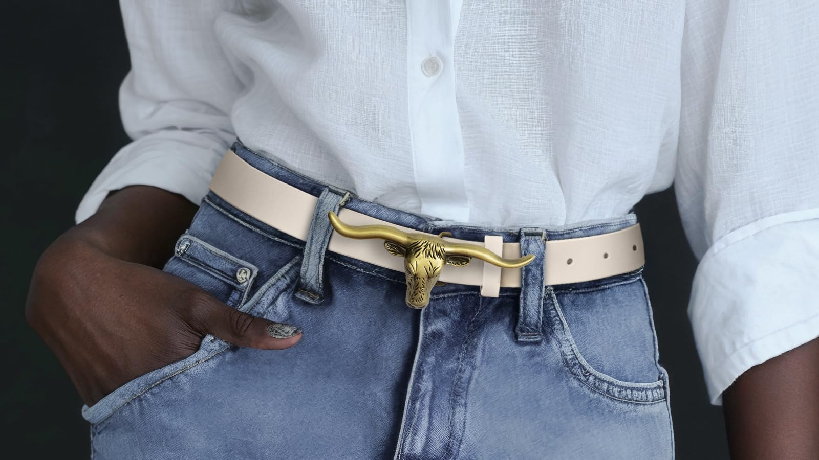 Signature Longhorn Western Leather Belt