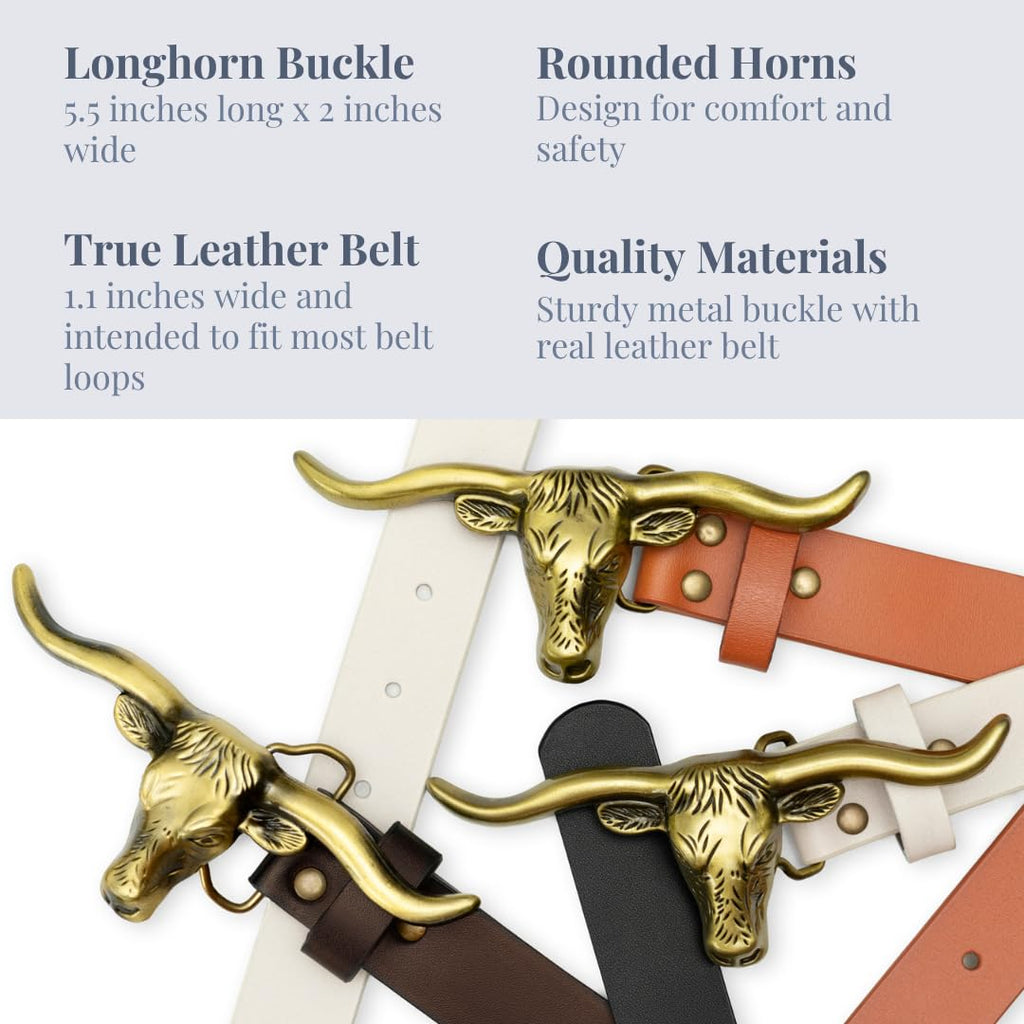 Signature Longhorn Western Leather Belt