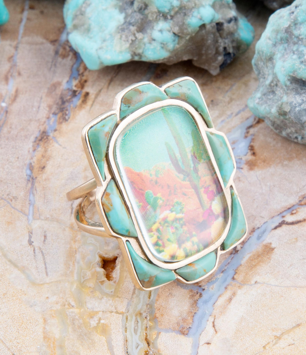 Scenic Sedona Blue Turquoise Statement Ring