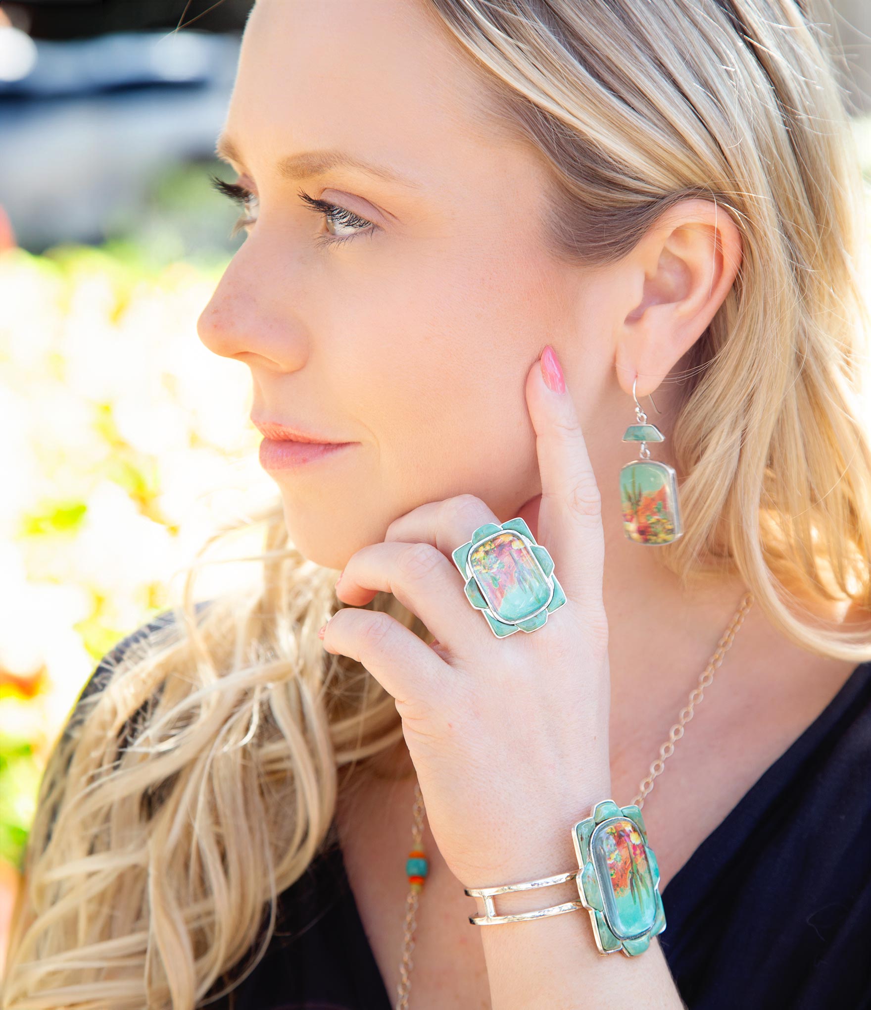 Scenic Sedona Blue Turquoise Statement Ring