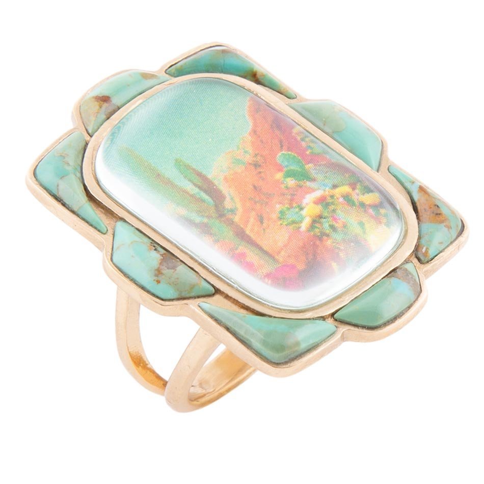 Scenic Sedona Blue Turquoise Statement Ring